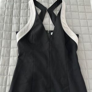 Elizabeth and James white dress with black lining